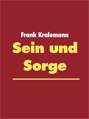 cover image of Sein und Sorge